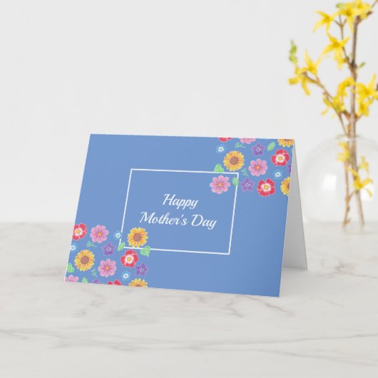 Bloemige eenvoudige gevouwen groet / Moederdagkaar Kaart (Gele Bloem)