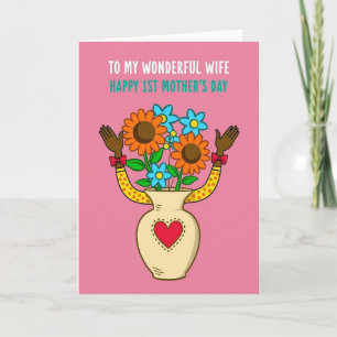 Bloemige eerste moeder vrouw kaart