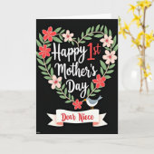 Bloemige Eerste Moederkaart Kaart (Gele Bloem)