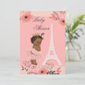 Bloemige Eiffeltoren Etnische Prinses in Tutu Douc Kaart (Staand voorkant)