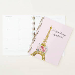 Bloemige Eiffeltoren Parijs is Altijd Een Goed Ide Planner