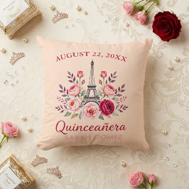 bloemige eiffeltoren quinceanera kussen