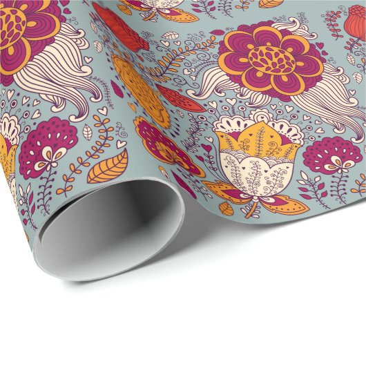  bloemige elegante achtergrond cadeaupapier (Rol Hoek)