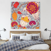  bloemige elegante achtergrond canvas afdruk (Insitu (Slaapkamer))