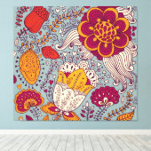  bloemige elegante achtergrond canvas afdruk (Insitu (Houten vloer))