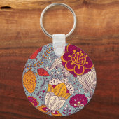 bloemige elegante achtergrond sleutelhanger (Achterkant)