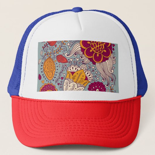 bloemige elegante achtergrond trucker pet (Voorkant)