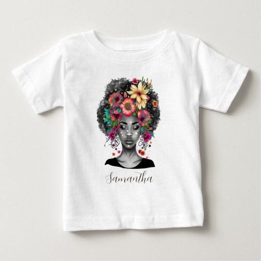 Bloemige Elegante Afro Vrouw (Voorkant)