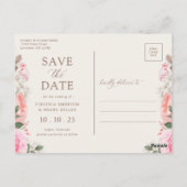 Bloemige Elegante Bewaar De Datum Briefkaart (Achterkant)