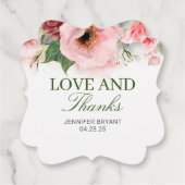 Bloemige Elegante Dank Je Bedankjes Labels (Achterkant)