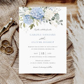 Bloemige Elegante Hortensia Groene Huwelijk Kaart