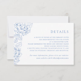 Bloemige Elegante Hydrangea Trouwkaart Details Kaart