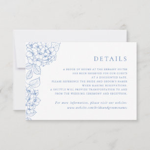 Bloemige Elegante Hydrangea Trouwkaart Details Kaart