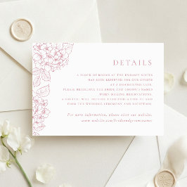 Bloemige Elegante Hydrangea Trouwkaart Details Kaart