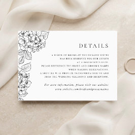 Bloemige Elegante Hydrangea Trouwkaart Details Kaart