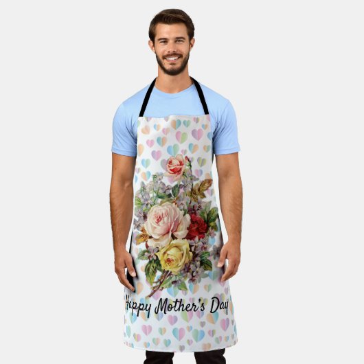 Bloemige Elegante Moederdag Ontwerp Schort (Gedragen)