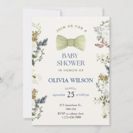 bloemige elegante mooie baby shower uitnodiging