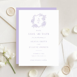 Bloemige Elegante Paarse Hortensia Save the Date Kaart