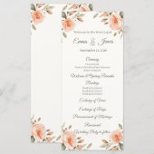 Bloemige Elegante Persoonlijke Huwelijksprogramma Programmakaart (Voorkant / Achterkant)