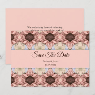 Bloemige Elegante Roze Gouden Blush Roze Bewaar De Aankondiging