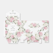 Bloemige Elegante Roze Hydrangea Bruiloft Bedankdoosjes (Uitgevouwen)