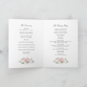 Bloemige Elegante Roze Hydrangea Gevouwen Trouw Programma (Binnen)