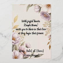 Bloemige Elegante Trouwuitnodiging Template