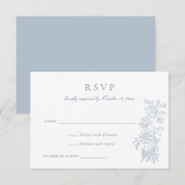 Bloemige Elegante Vintage Trouw-RSvp Kaart