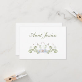 Bloemige Elegante Vlakke Plaatskaart