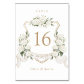 Bloemige Elegante Witte Hortensia Kuif Tafelnummer (Voorkant)