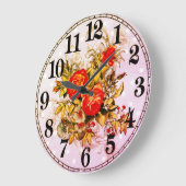 Bloemige Elegantie 10,75" Ronde Acryl Wandklok (Hoek)