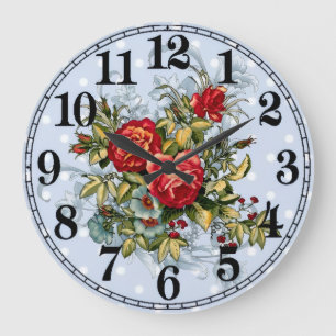 Bloemige Elegantie 10,75" Ronde Acryl Wandklok