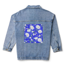 Bloemige Elegantie Denim Jas: verfijnde charme
