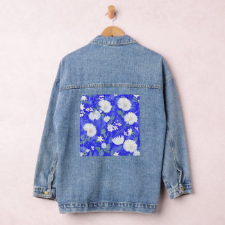 Bloemige Elegantie Denim Jas: verfijnde charme Jacket
