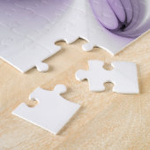 Bloemige Elegantie Moderne Abstracte Paarse Fracta Legpuzzel (Zijkant)