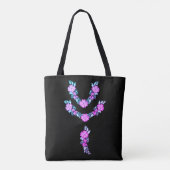 Bloemige Elegantie Ontwerp Tote Bag (Achterkant)
