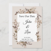 Bloemige Elegantie Save the Date Uitnodiging (Voorkant)