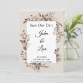 Bloemige Elegantie Save the Date Uitnodiging (Staand voorkant)