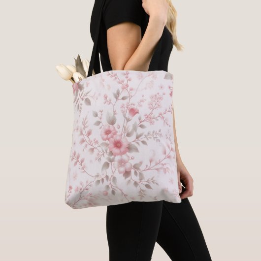 Bloemige Elegantie Tote Bag (Dichtbij)