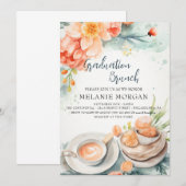 Bloemige en culinaire bruidsbrunch uitnodiging (Voorkant / Achterkant)