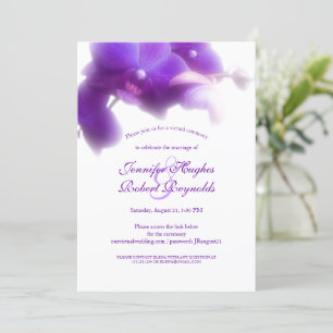 Bloemige en Elegante Paarse Orchidee Virtuele Brui Kaart