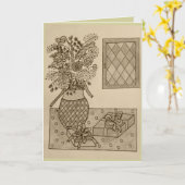 Bloemige en vrouwelijke verjaardagskaart kaart (Gele Bloem)