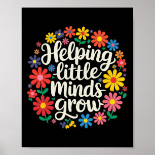 Bloemige esthetiek die kleine geesten helpt groeie poster