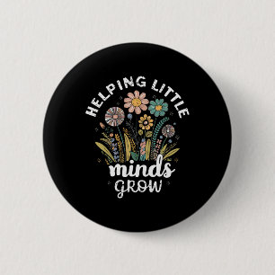 Bloemige esthetiek die kleine geesten helpt groeie ronde button 5,7 cm