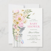 Bloemige esthetische babyshower kaart (Voorkant)