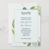 Bloemige Eucalyptus Bladeren Trouw Uitnodiging (Voorkant)