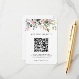 Bloemige Eucalyptus Groene QR Code RSVP Trouwen Informatiekaartje