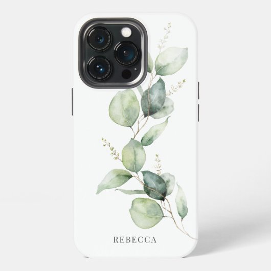 Bloemige Eucalyptus Script Succulent Groenelemente iPhone Hoesje (Achterkant)