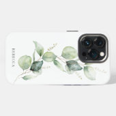 Bloemige Eucalyptus Script Succulent Groenelemente iPhone Hoesje (Achterkant horizontaal)
