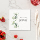Bloemige Eucalyptus Script Succulente Bruidsuitnod Servet (Insitu)